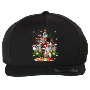 Norwegian Elkhound Christmas Tree Lights Funny Dog Xmas Gift Wool Snapback Cap