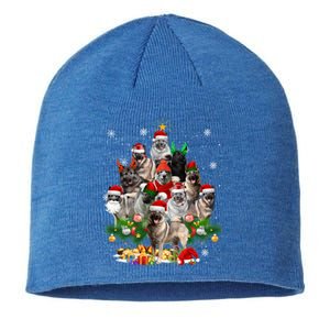 Norwegian Elkhound Christmas Tree Lights Funny Dog Xmas Gift Sustainable Beanie