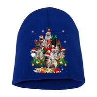 Norwegian Elkhound Christmas Tree Lights Funny Dog Xmas Gift Short Acrylic Beanie