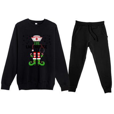 Nurse Elf Christmas Matching Picu Nicu Er Nursing Gift Premium Crewneck Sweatsuit Set