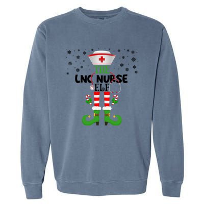 Nurse Elf Christmas Matching Picu Nicu Er Nursing Gift Garment-Dyed Sweatshirt