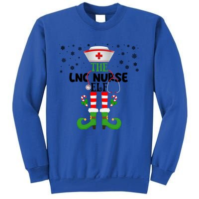 Nurse Elf Christmas Matching Picu Nicu Er Nursing Gift Tall Sweatshirt