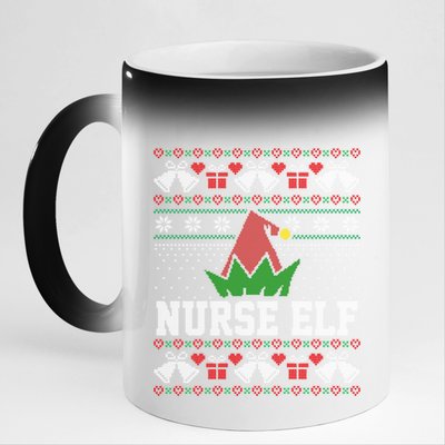 Nurse Elf Cute Gift 11oz Black Color Changing Mug