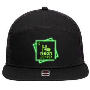 Neon Element Chemistry Periodic Table Science Nerd 7 Panel Mesh Trucker Snapback Hat