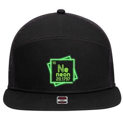 Neon Element Chemistry Periodic Table Science Nerd 7 Panel Mesh Trucker Snapback Hat