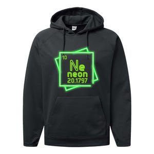 Neon Element Chemistry Periodic Table Science Nerd Performance Fleece Hoodie