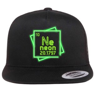 Neon Element Chemistry Periodic Table Science Nerd Flat Bill Trucker Hat