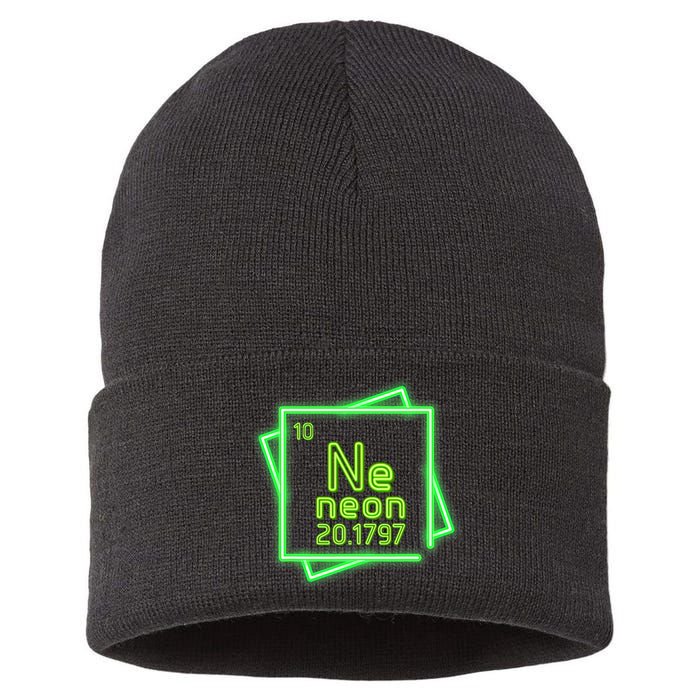 Neon Element Chemistry Periodic Table Science Nerd Sustainable Knit Beanie