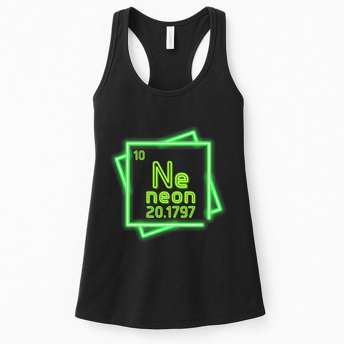 Neon Element Chemistry Periodic Table Science Nerd Womens Tank Top