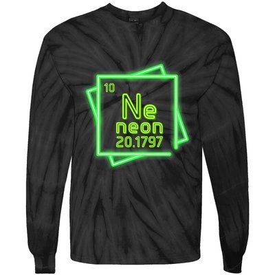 Neon Element Chemistry Periodic Table Science Nerd Tie-Dye Long Sleeve Shirt