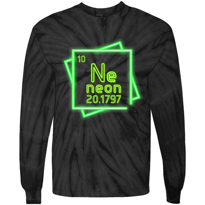 Neon Element Chemistry Periodic Table Science Nerd Tie-Dye Long Sleeve Shirt