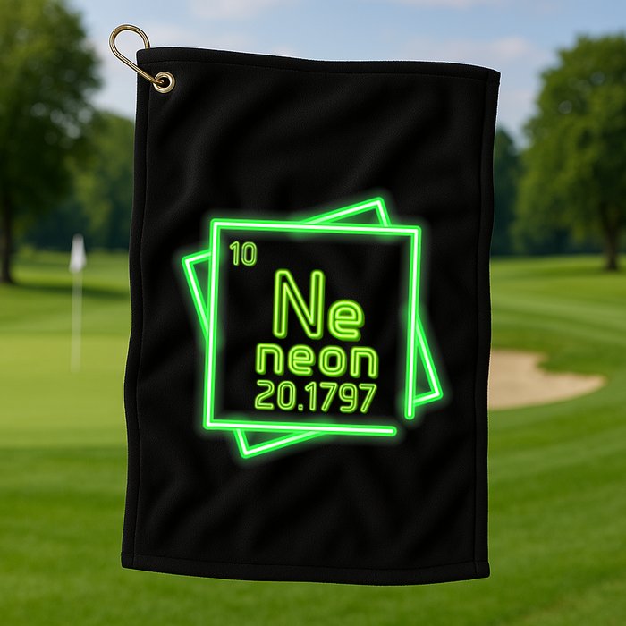 Neon Element Chemistry Periodic Table Science Nerd Golf Towel