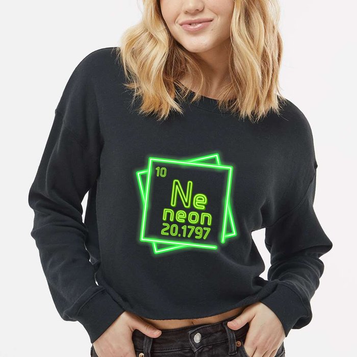 Neon Element Chemistry Periodic Table Science Nerd Cropped Pullover Crew