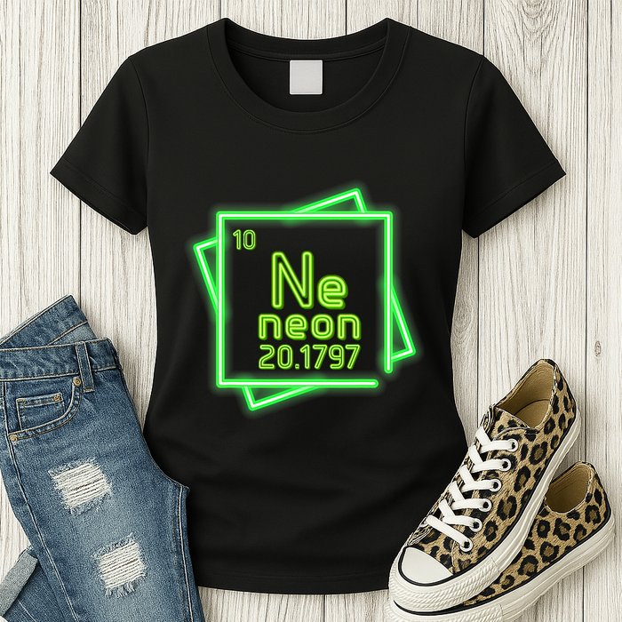 Neon Element Chemistry Periodic Table Science Nerd Womens T-Shirt