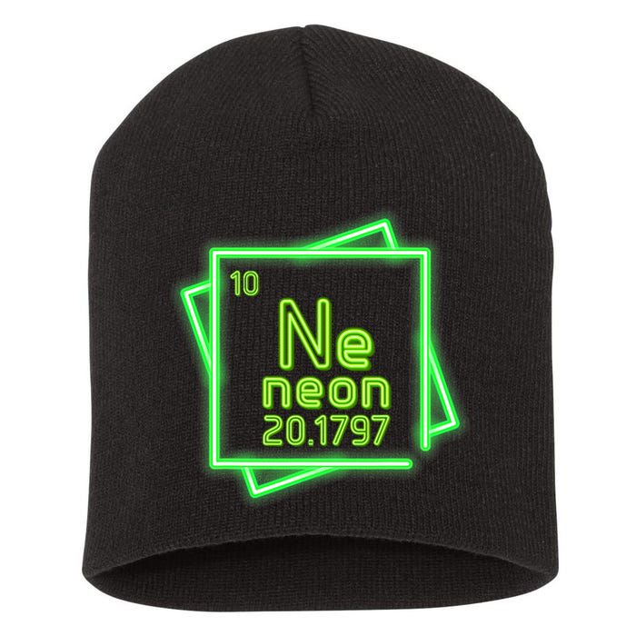 Neon Element Chemistry Periodic Table Science Nerd Short Acrylic Beanie