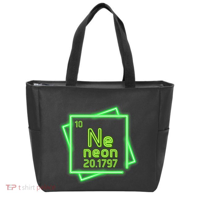 Neon Element Chemistry Periodic Table Science Nerd Zip Tote Bag