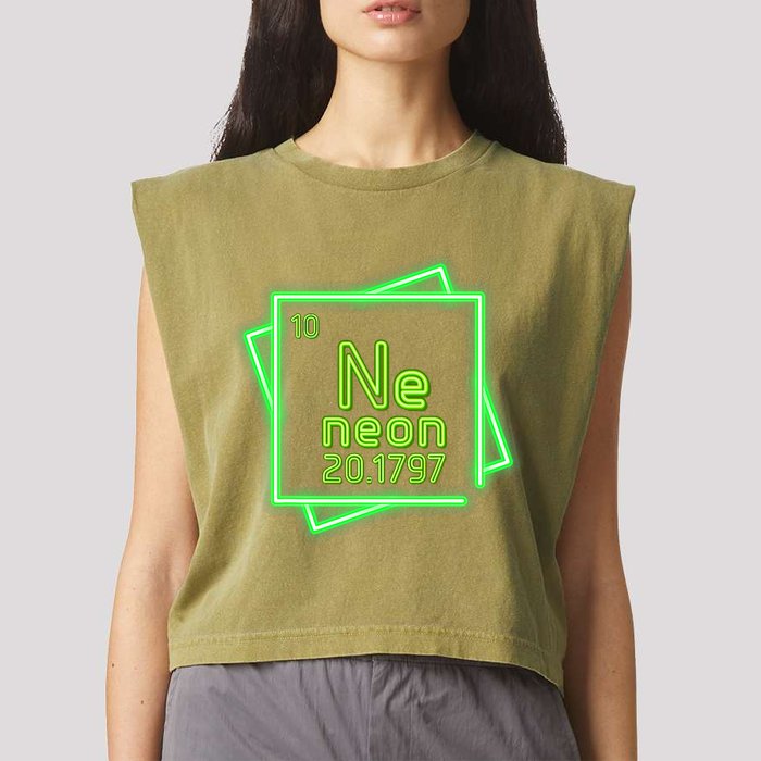 Neon Element Chemistry Periodic Table Science Nerd Garment-Dyed Women's Muscle Tee