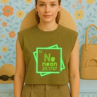 Neon Element Chemistry Periodic Table Science Nerd Garment-Dyed Women's Muscle Tee