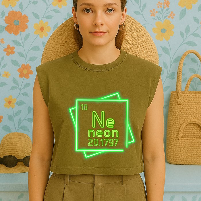 Neon Element Chemistry Periodic Table Science Nerd Garment-Dyed Women's Muscle Tee