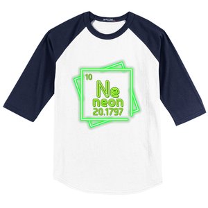 Neon Element Chemistry Periodic Table Science Nerd Baseball Sleeve Shirt