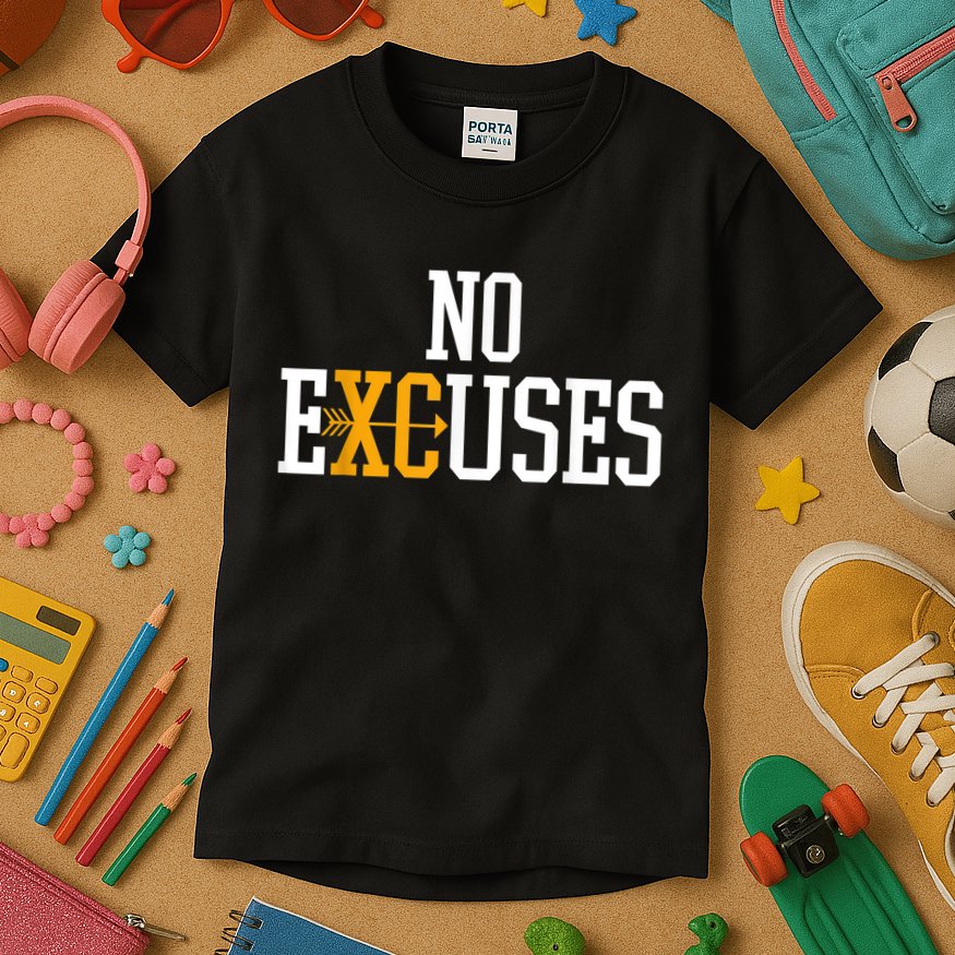No Excuses Cross Country Track And Field Running Kids T-Shirt