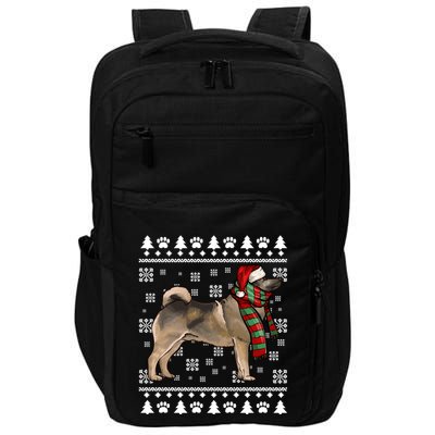 Norwegian Elkhound Dog Santa Hat Xmas Ugly Christmas Gift Impact Tech Backpack