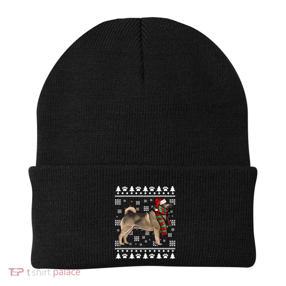 Norwegian Elkhound Dog Santa Hat Xmas Ugly Christmas Gift Beanie