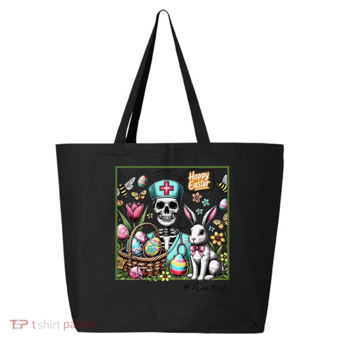 Nurse Easter Day Skeleton Cute Bunny Eggs Coquette Nursing 25L Jumbo Tote