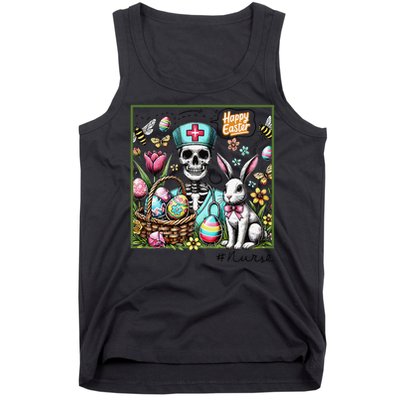 Nurse Easter Day Skeleton Cute Bunny Eggs Coquette Nursing Tank Top
