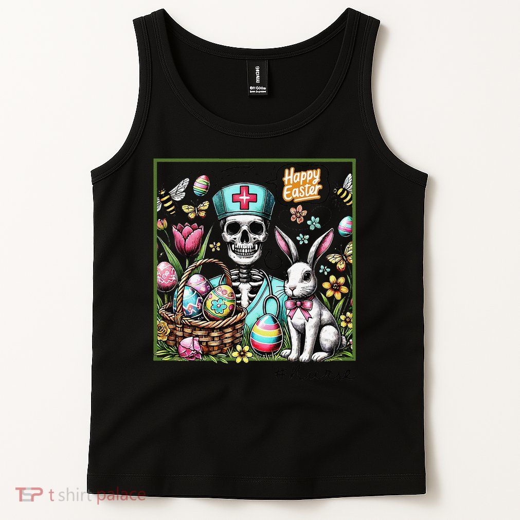 Nurse Easter Day Skeleton Cute Bunny Eggs Coquette Nursing Tank Top