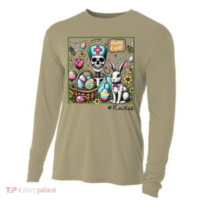 Nurse Easter Day Skeleton Cute Bunny Eggs Coquette Nursing Cooling Performance Long Sleeve Crew