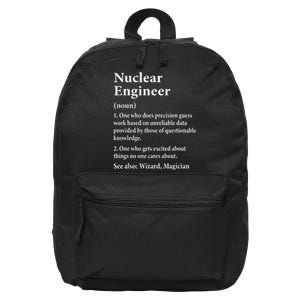 Nuclear Engineer Definition Funny Engineering Student Saying 16 in Basic Backpack