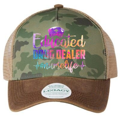 Nursing Educated Drug Dealer Nurse Life Gift Legacy Tie Dye Trucker Hat