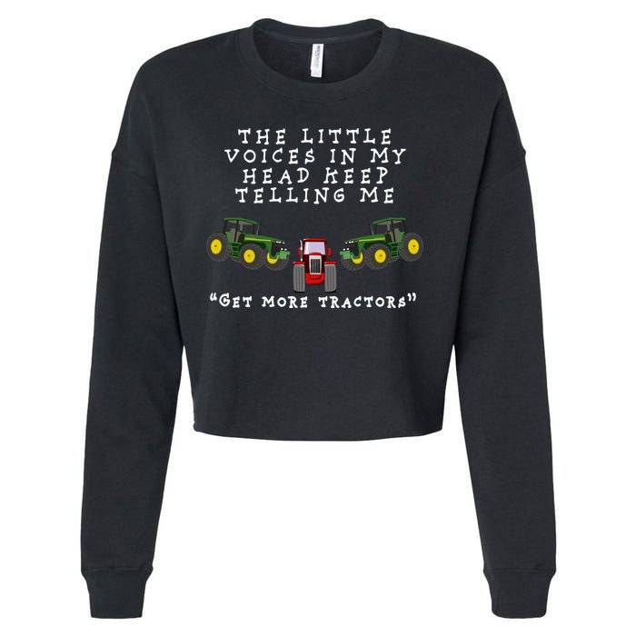 Need More Tractors Funny Farming Cropped Pullover Crew