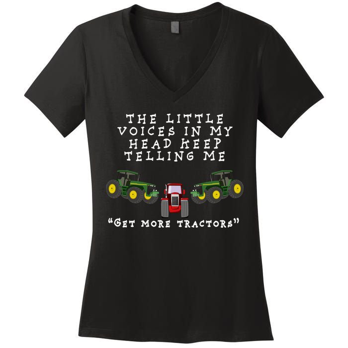 Need More Tractors Funny Farming Women's V-Neck T-Shirt