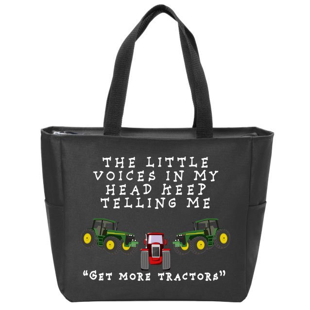 Need More Tractors Funny Farming Zip Tote Bag