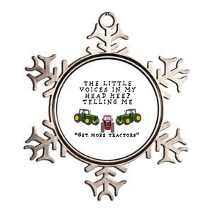 Need More Tractors Funny Farming Metallic Star Ornament