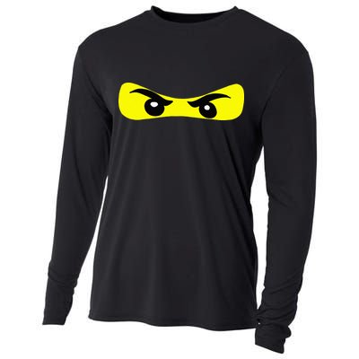 Ninja Eyes Funny Halloween Ninja Costume Cooling Performance Long Sleeve Crew