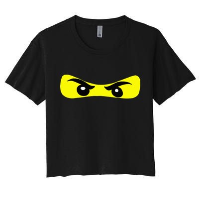 Ninja Eyes Funny Halloween Ninja Costume Crop Top
