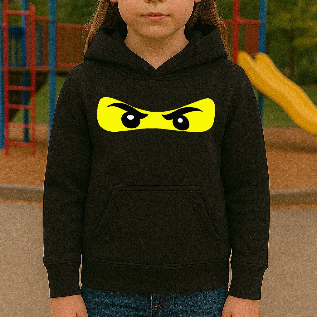 Ninja Eyes Funny Halloween Ninja Costume Kids Hoodie