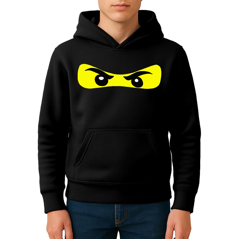 Ninja Eyes Funny Halloween Ninja Costume Kids Hoodie
