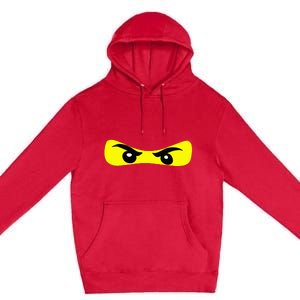 Ninja Eyes Funny Halloween Ninja Costume Premium Pullover Hoodie