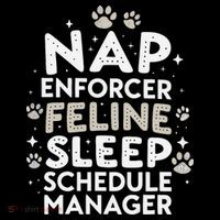 Nap Enforcer Feline Sleep Schedule Manager Funny Dog Saying Flat Bill Trucker Hat