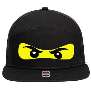 Ninja Eyes Funny Halloween Ninja Costume 7 Panel Mesh Trucker Snapback Hat