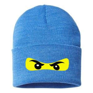 Ninja Eyes Funny Halloween Ninja Costume Sustainable Knit Beanie