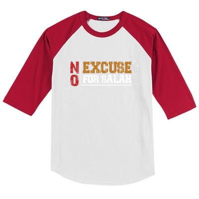 No Excuse For Salah Islamic Gift Kids Colorblock Raglan Jersey