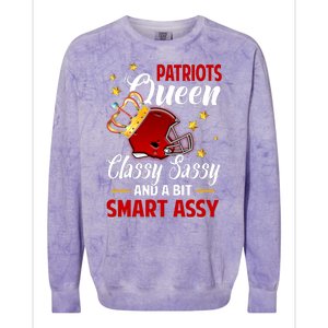 New England Football Queen Classy Sassy And A Bit Smart Assy Colorblast Crewneck Sweatshirt