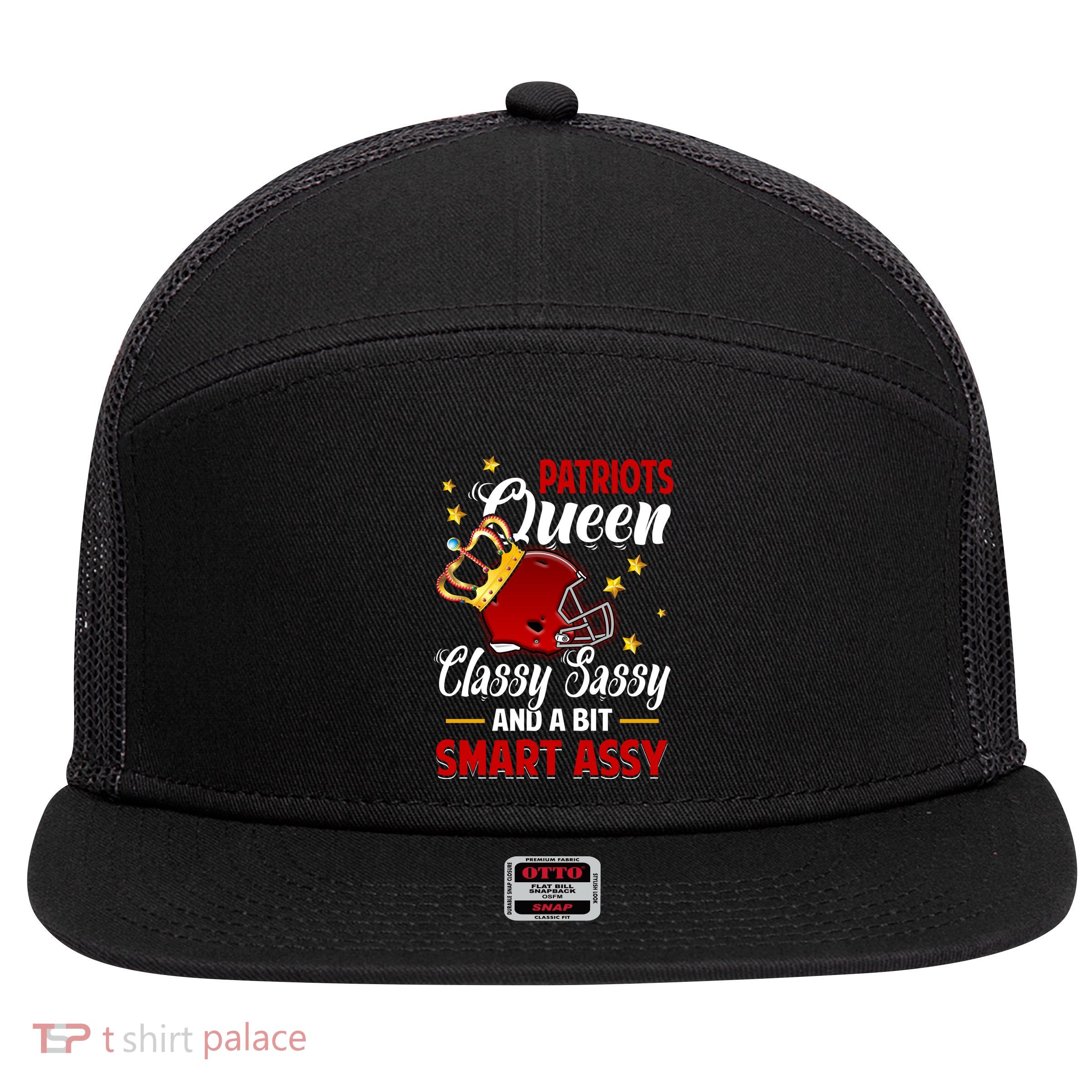 New England Football Queen Classy Sassy And A Bit Smart Assy 7 Panel Mesh Trucker Snapback Hat