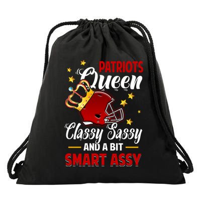 New England Football Queen Classy Sassy And A Bit Smart Assy Drawstring Bag