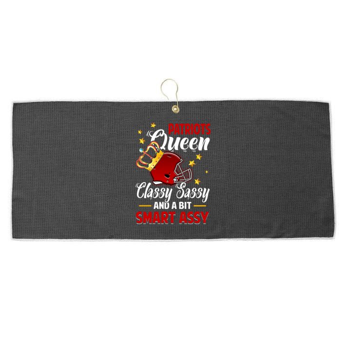 New England Football Queen Classy Sassy And A Bit Smart Assy Large Microfiber Waffle Golf Towel